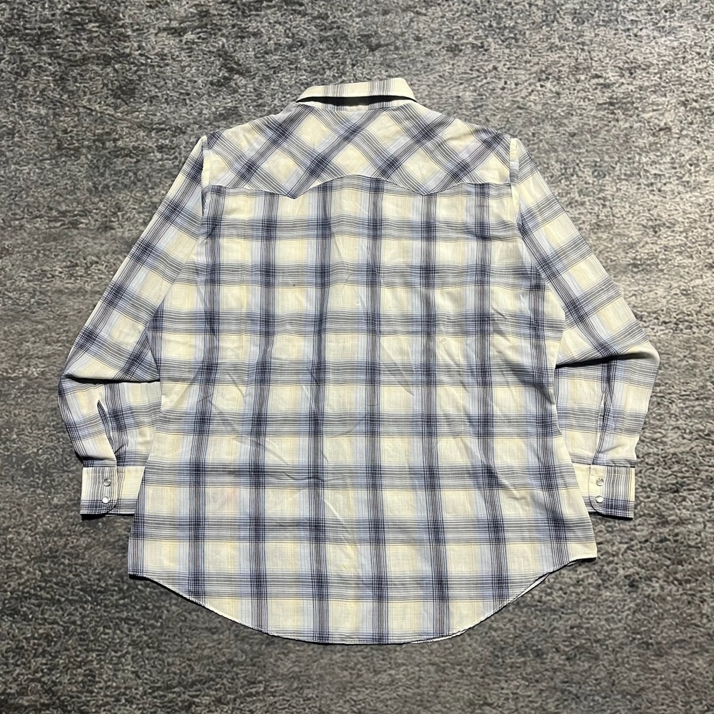 Vintage Levi's Pearl Snap Shirt Mens Large Plaid Button Down Long Sleeve Western - Picture 2 of 8